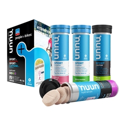 Nuun Sport Hydration Tablets People for Bikes Mixed Pack Box of 4 Tubes