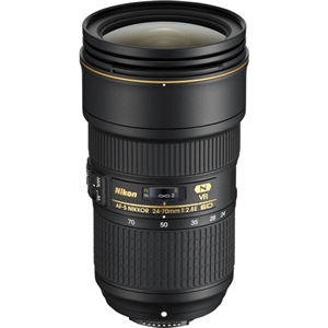 Nikon AF-S NIKKOR 24-70mm f/2.8E ED VR Lens.