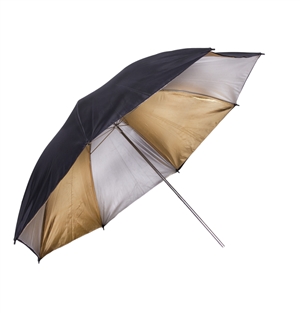 UMBRELLA 45in PROF BLK/GOLD/SLV