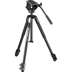 Manfrotto MT190X3 3-Section Aluminum Tripod with MVH500AH Fluid Head Hybrid Video Kit