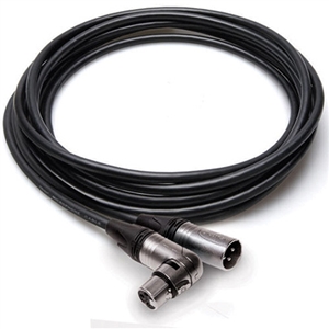 Hosa Technology Neutrik XLR3F to Right-Angle XLR3M Camcorder Microphone Cable-1.5'