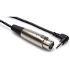 Hosa Technology Mini Stereo Male to 3-pin XLR Female Angled Cable - 1 ft