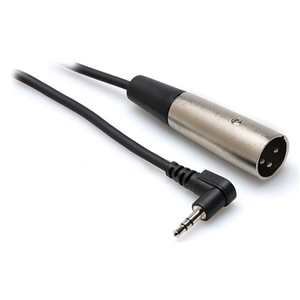 Hosa Technology XVM-101M Angled Stereo 3.5mm to 3-Pin XLR Male Microphone Cable (1')