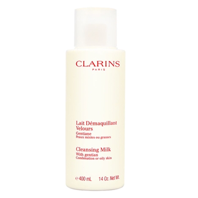 Clarins Cleansing Milk With Gentian Combination Or Oily Skin 14oz / 400ml