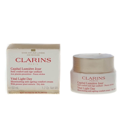 Clarins Vital Light Day Illuminating Anti Ageing Comfort Cream With Pioneer Plant Extract Dry Skin 1.7 oz / 50ml