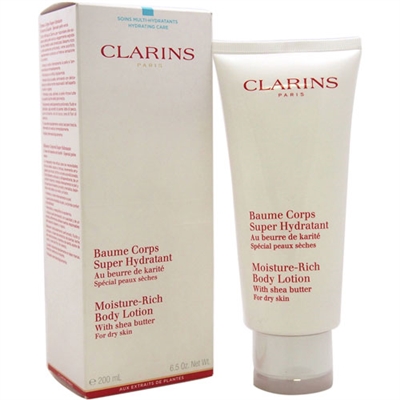 Clarins Moisture Rich Body Lotion Shea Butter For Dry Skin 6.5oz / 200ml