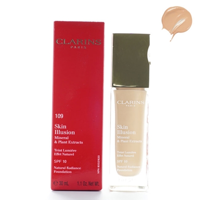 Clarins Skin Illusion Mineral Plant Extracts Natural Radiance Foundation SPF10 109 Wheat 1.1 oz / 30ml