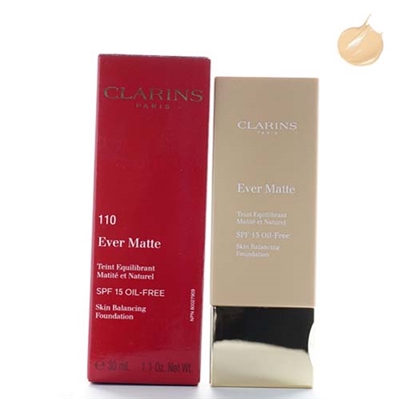 Clarins Ever Matte Skin Balancing Foundation Oil Free SPF15 110 Honey 1.1 oz / 30ml