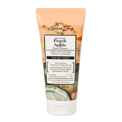 Grace Day Real Fresh Peach And Apple Foam Cleanser 3.38oz / 100ml