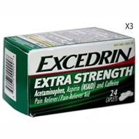 Excedrin Extra Strength Pain Reliever 24 Caplets 3 Packs