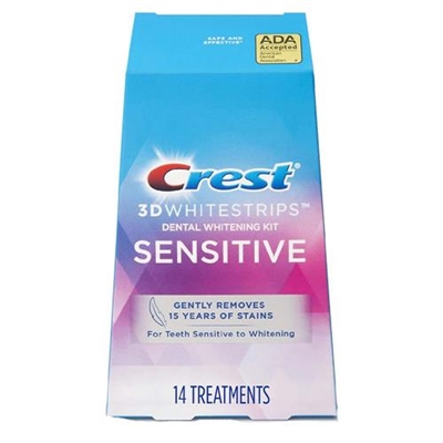 Crest 3D Whitestrips Dental Whitening Kit Sensitive 28 Strips 14 Treatments