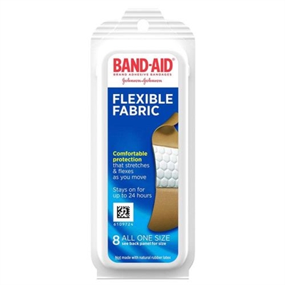Johnson  Johnson Band Aid Flexible Fabric All One Size 8 Count