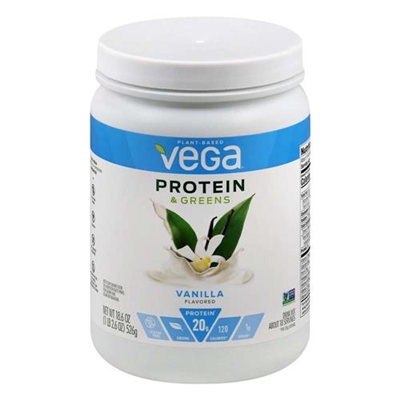 Vega Protein And Greens Protein Powder Vanilla Flavored 18.6oz / 526g