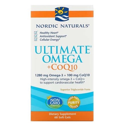 Nordic Naturals Ultimate Omega + CoQ10 Supplement 60 Soft Gels