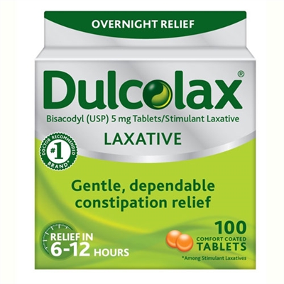 Dulcolax Laxative Constipation Relief 100 Tablets