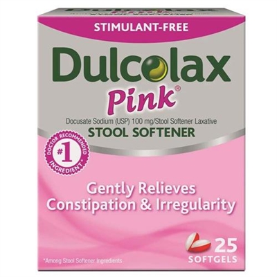 Dulcolax Pink Stool Softener 25 Softgels