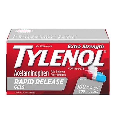 Tylenol Extra Strength Pain Reliever Rapid Release 100 Gelcaps