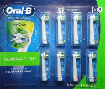 Oral B Floss Action 8 Refill Brush Heads