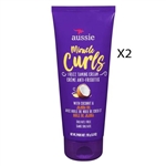 Aussie Miracle Curls Frizz Taming Cream With Coconut and Jojoba Oil 6.8oz / 193g 2 Packs