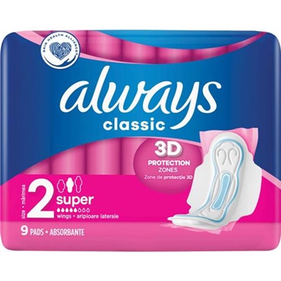 Always Classic 3D Protection 2 Super 9 Pads