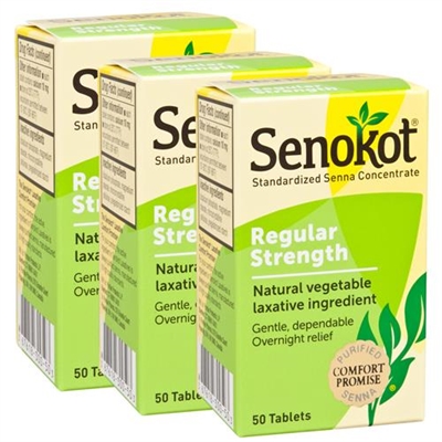 Senokot Regular Strength Laxative 50 Tablets 3 Packs