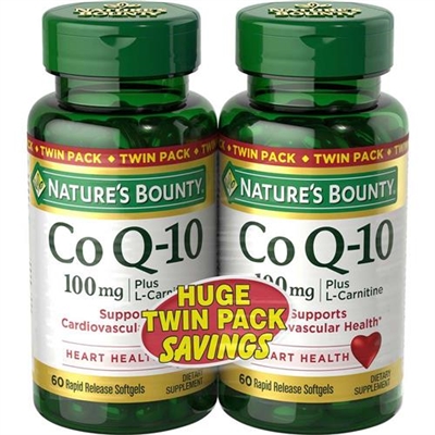 Natures Bounty Co Q10 60 Capsules Twin Pack