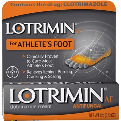 Lotrimin AF Clotrimazole Cream For Athletes Foot 0.42oz / 12g