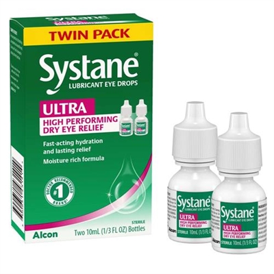 Systane Lubricant Eye Drops Ultra High Performing Dry Eye Relief Twin Pack