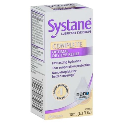 Systane Lubricant Eye Drops Complete Optimal Dry Eye Relief 0.33oz / 10ml