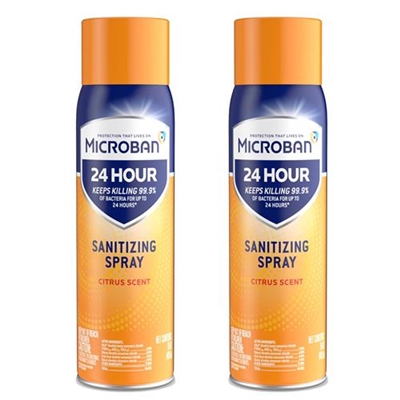 Microban 24 Hour Sanitizing Spray Citrus Scent 2 Packs