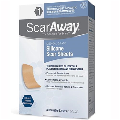 ScarAway Silicone Scar Sheets 8 Reusable Sheets