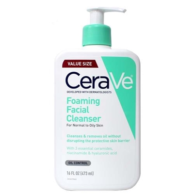 CeraVe Foaming Facial Cleanser for Normal to Oily Skin 16oz / 473ml