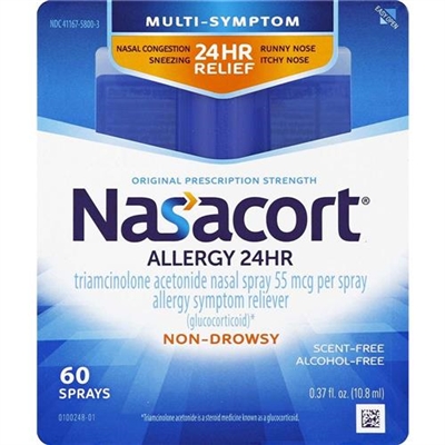 Nasacort Non Drowsy 24 HR Allergy Nasal Spray 60 Sprays 0.37oz / 10.8ml