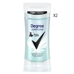 Degree Ultraclear Black + White 72 Hour Deodorant 2.6oz / 74g 2 Packs