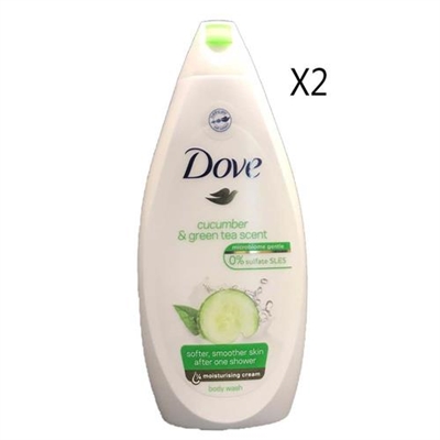 Dove Body Wash Cucumber And Green Tea Scent 16.9oz / 500ml 2 Packs