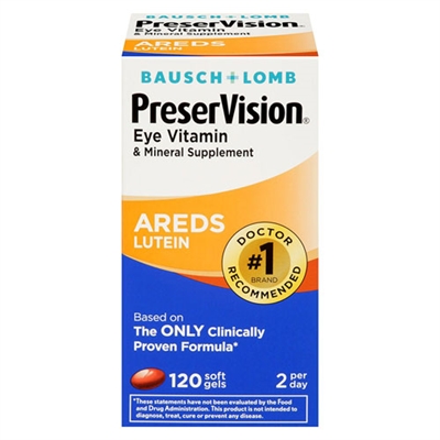 Bausch + Lomb PreserVision Areds Lutein 120 Softgels