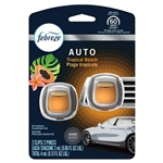 Febreze Auto Air Freshener Tropical Beach Scent 60 Days 2 Clips 0.13oz / 4ml