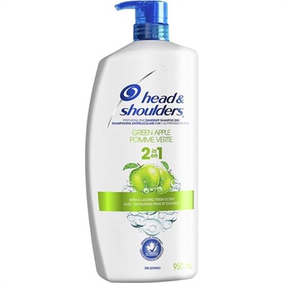 Head And Shoulders Green Apple 2 In 1 Shampoo + Conditioner 32.1oz / 950ml