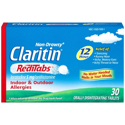 Claritin Non-Drowsy RediTabs 12HR Indoor & Outdoor Allergies 30 Tablets