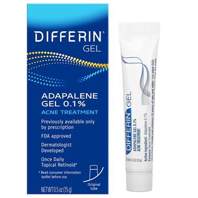 Differin Gel Adapalene Gel 0.1% Acne Treatment 0.5oz / 15g