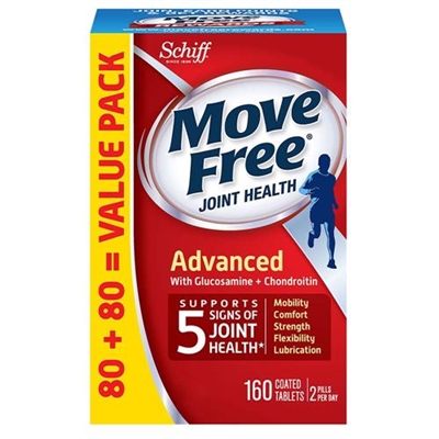 Schiff Move Free Joint Health Advanced Glucosamine + Chondroitin 160 Coated Tablets