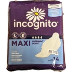 Incognito Maxi Pads With Wings Overnight Fragrance Free 14 Pads