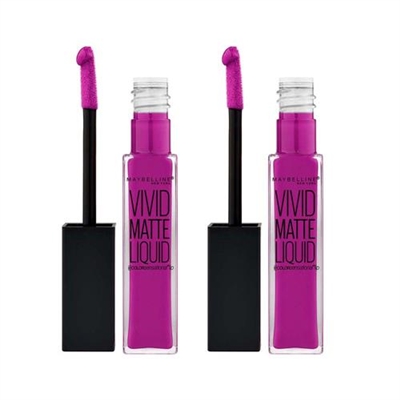 Maybelline Vivid Matte Liquid Lipstick 42 Orchid Shock 2 Packs 0.26 oz / 7.7ml