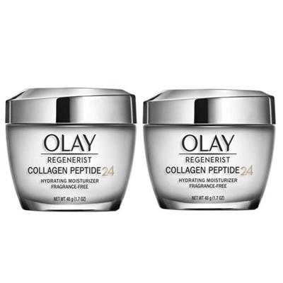 Olay Regenerist Collagen Peptide 24 Hydrating Moisturizer Fragrance Free Pack of 2