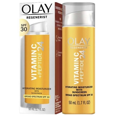 Olay Regenerist Vitamin C + Peptide 24 Hydrating Moisturizer With SPF 30 1.7oz / 50ml