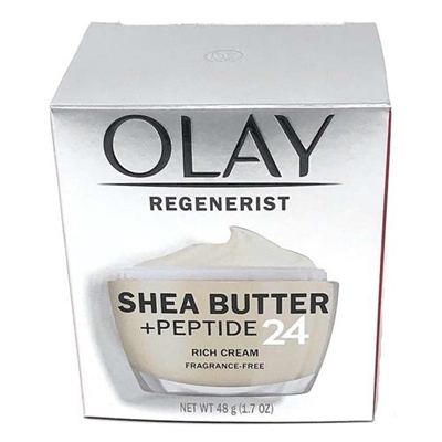 Olay Regenerist Shea Butter + Peptide 24 Rich Cream Fragrance Free 1.7oz / 48g