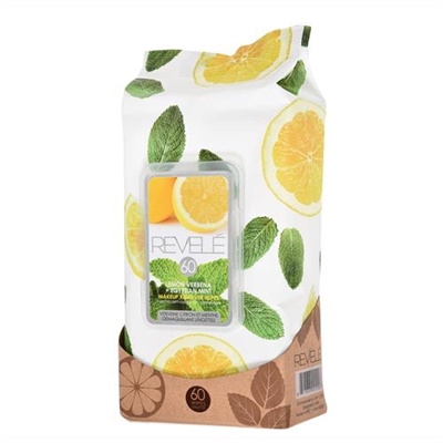 Revele Lemon Verbena  Egyptian Mint Makeup Remover Wipes 60 Sheets