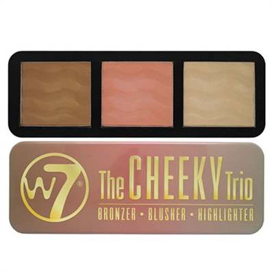W7 The Cheeky Trio Bronzer, Blusher, & Highlight Palette 0.74oz / 21g