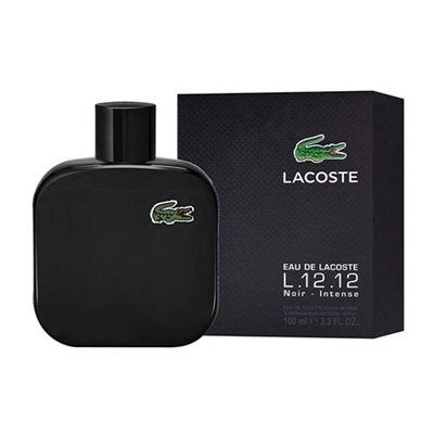 Eau De Lacoste Noir L. 12.12 by Lacoste for Men 3.4oz Eau De Toilette Spray