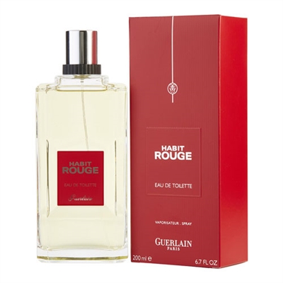 Habit Rouge by Guerlain for Men 6.7oz Eau De Toilette Spray